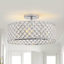 15 Inch 3-Light Modern Chrome Semi-Flush Mount Ceiling Lighting