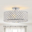 15 Inch 3-Light Modern Chrome Semi-Flush Mount Ceiling Lighting