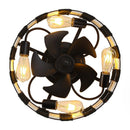 18 Inch Black Industrial Flush Mount Ceiling Fan with Light APP and Remote Control
