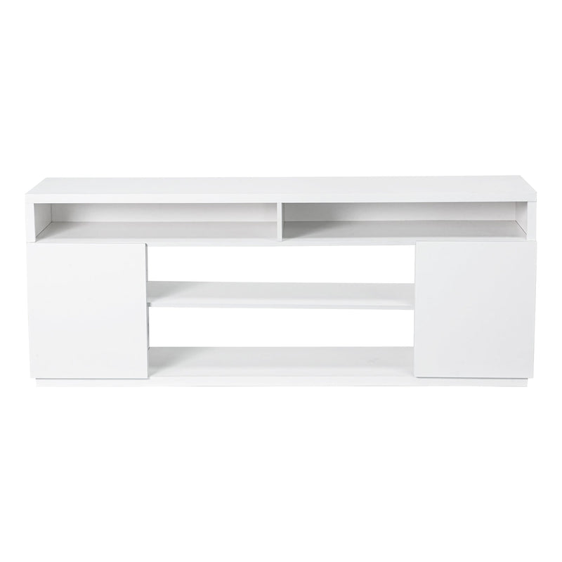 Modern 68 Inch TV Stand Media Console with LED Lights for Living Room