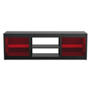 66" Modern LED TV Stand Entertainment Center with Glass Shelves for Living Room