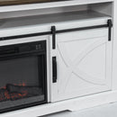 68" Farmhouse TV Stand with 23" Insert Opening Electric Fireplace