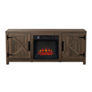 Modern White Electric Fireplace TV Stand For 58 Inch TV Storage Cabinet For Living Room