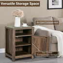 18" Solid Wood Farmhouse Nightstand for Bedroom in Brown or Grey or White