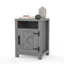 18" Solid Wood Farmhouse Nightstand for Bedroom in Brown or Grey or White