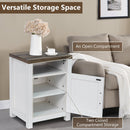 18" Solid Wood Farmhouse Nightstand for Bedroom in Brown or Grey or White