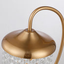 1-Light Golden Modern Table Lamp with Crystal Shade