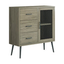 Parrot Uncle Storage Shelves Industrial Wooden 3-Drawer Entryway Console Table with Metal Mesh Door