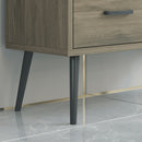 Parrot Uncle Storage Shelves Industrial Wooden 3-Drawer Entryway Console Table with Metal Mesh Door