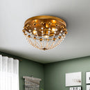 3-Light Golden Bohemian LED Modern Flush Mount Lighting