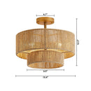 3-Light Traditional Farmhouse Wabi-Sabi Flush Mount Light