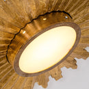 Golden Sunburst 2 Light Flush Mount Lighting