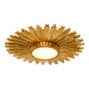 Golden Sunburst 2 Light Flush Mount Lighting