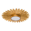 Golden Sunburst 2 Light Flush Mount Lighting