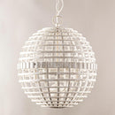 6-Light Vintage And Farmhouse Globe Pendant Light In White
