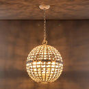 6-Light Vintage And Farmhouse Globe Pendant Light In White