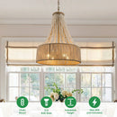 4-Light Golden Bohemian Dry Rated Chandelier