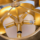 Golden 5-Light Iron Dry Rated Island Pendant Lighting