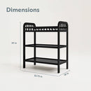Baby Changing Table in Black Wood Finish with Safety Rail and Changing Pad