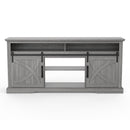68" Farmhouse TV Stand with Double Sliding Barn Doors for Living Room