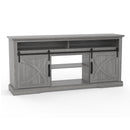 68" Farmhouse TV Stand with Double Sliding Barn Doors for Living Room