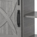 68" Farmhouse TV Stand with Double Sliding Barn Doors for Living Room