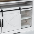 68" Farmhouse TV Stand with Double Sliding Barn Doors for Living Room