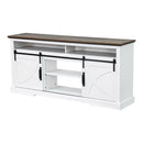 68" Farmhouse TV Stand with Double Sliding Barn Doors for Living Room