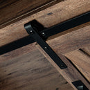 68" Farmhouse TV Stand with Double Sliding Barn Doors for Living Room