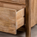 Rustic Solid Wood Farmhouse Brown 2-Drawer Nightstand