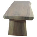 Haussmann Wood Natural Edge Bench 48 in x 18 x 18 in H KD Grey Oil