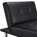 Black Modern Faux Leather Chaise Lounge Recliner Sleeper Sofa