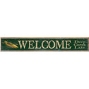 Welcome Deep Creek Lake Yellow Kayak Green Sign | Wall Art Print on Real Wood