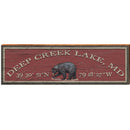 Deep Creek Lake, MD Black Bear Red Latitude Longitude | Wall Art Print on Real Wood