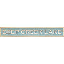 Deep Creek Lake White/Coastal Blue Sign | Wall Art Print on Real Wood