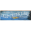 Welcome to Deep Creek Lake Maryland Water Great Outdoors | Wall Art Print on Real Wood