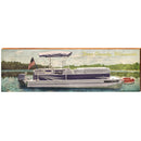 Door County Wisconsin Pontoon Boat | BEA17 | Wall Art Print on Real Wood