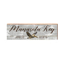 Manasota Key Pelican Grey Latitude Longitude | Real Wood Art Print