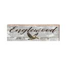 Englewood Pelican Grey Latitude Longitude | Real Wood Art Print