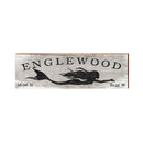 Englewood Mermaid Grey Latitude Longitude | Real Wood Art Print