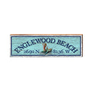 Englewood Beach Mermaid Blue Latitude Longitude | Real Wood Art Print