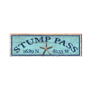 Stump Pass Starfish Blue Latitude Longitude | Real Wood Art Print