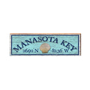 Manasota Key Shell Blue Latitude Longitude | Real Wood Art Print