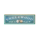 Englewood Triple Shell Water Latitude Longitude | Real Wood Art Print