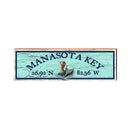 Manasota Key Mermaid Green Latitude Longitude | Real Wood Art Print