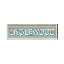 Englewood Coastal Blue Sign | Real Wood Art Print