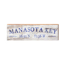Manasota Key Minimalist White Navy Latitude Longitude | Real Wood Art Print