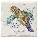 Watercolor Sea Turtle Beaufort, SC Coaster Set