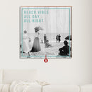 Vintage Beach Vibes Teal Customizable | Wall Art Print on Real Wood