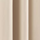 52 x 54 inch Solid Beige Cream Thermal Blackout Curtain Panels - Set of 2